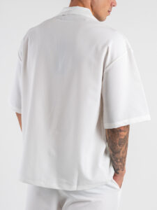Coordinato Giacchetta over un petto e mezzo+Pantalone morbido ZH322 Bianco (5)