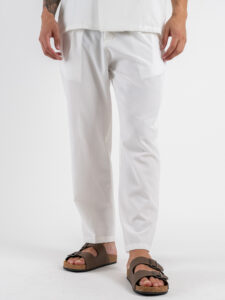 Coordinato Giacchetta over un petto e mezzo+Pantalone morbido ZH322 Bianco (7)