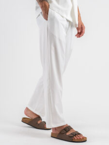 Coordinato Giacchetta over un petto e mezzo+Pantalone morbido ZH322 Bianco (8)