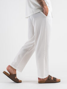 Coordinato Giacchetta over un petto e mezzo+Pantalone morbido ZH322 Bianco (9)