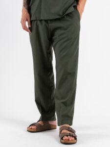 Coordinato Giacchetta over un petto e mezzo+Pantalone morbido ZH322 Verde Militare (10)