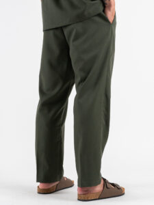 Coordinato Giacchetta over un petto e mezzo+Pantalone morbido ZH322 Verde Militare (3)
