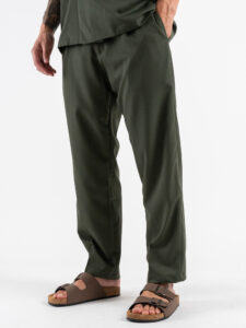 Coordinato Giacchetta over un petto e mezzo+Pantalone morbido ZH322 Verde Militare (9)