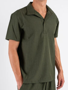 Coordinato corto con Polo mm + Bermuda con coulisse 1402 Verde Militare (3)