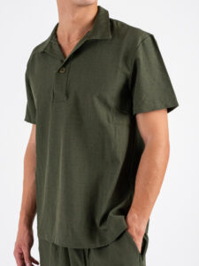 Coordinato corto con Polo mm + Bermuda con coulisse 1402 Verde Militare (4)