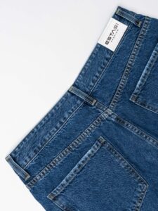 ESTASI Bermuda in jeans con bottoni e senza rotture POGBA Blu (1)
