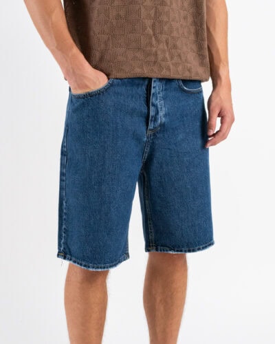 ESTASI Bermuda in jeans con bottoni e senza rotture POGBA Blu 3 Home