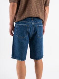 ESTASI Bermuda in jeans con bottoni e senza rotture POGBA Blu (4)