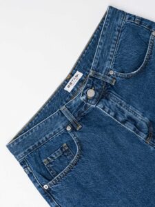 ESTASI Bermuda in jeans con bottoni e senza rotture POGBA Blu (5)