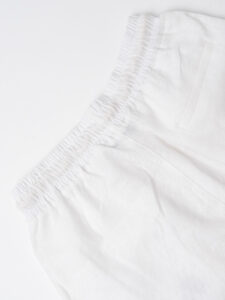 ESTASI Pantalaccio cropped in lino con coulisse in vita SAMSARA Bianco (6)
