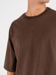 ESTASI T-shirt regular box fit TERRA Cioccolato (5)