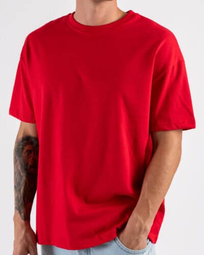 ESTASI T shirt regular in cotone con spalla scesa SOLE Rosso 5 Home