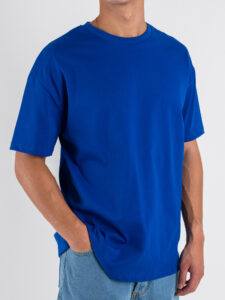 ESTASI T-shirt regular in cotone con spalla scesa SOLE Royal (3)
