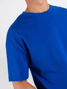 ESTASI T-shirt regular in cotone con spalla scesa SOLE Royal (4)