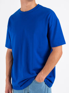 ESTASI T-shirt regular in cotone con spalla scesa SOLE Royal (5)