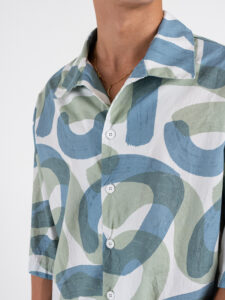 IMPERIAL Camicia a mm con colletto in fantasia C1MJXGL BiancoAzzurro (1)