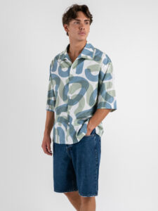IMPERIAL Camicia a mm con colletto in fantasia C1MJXGL BiancoAzzurro (4)