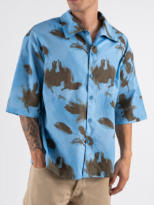 IMPERIAL Camicia con colletto in fantasia C1M1JLQ AzzurroMoro (1)