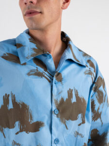 IMPERIAL Camicia con colletto in fantasia C1M1JLQ AzzurroMoro (2)