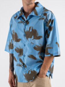 IMPERIAL Camicia con colletto in fantasia C1M1JLQ AzzurroMoro (3)