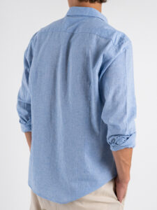 IMPERIAL Camicia in misto lino con colletto C81987720 Azzurro (5)