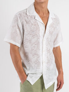 IMPERIAL Camicia mm traforata C6407E383 Off-White (3)