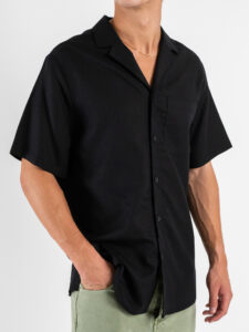 IMPERIAL Camicia regular mm in misto viscosalino CA80JTV Nero (2)