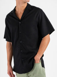 IMPERIAL Camicia regular mm in misto viscosalino CA80JTV Nero (4)