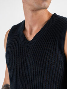 IMPERIAL Gilet in maglia traforata M6372504SV Blu (1)