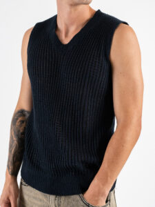 IMPERIAL Gilet in maglia traforata M6372504SV Blu (5)