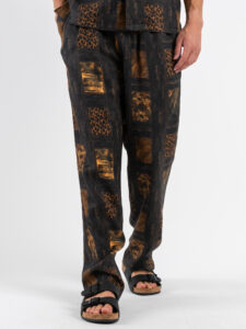 IMPERIAL Pantalone baggy in fantasia animalier PE6XJUX Moro (4)