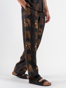 IMPERIAL Pantalone baggy in fantasia animalier PE6XJUX Moro (5)