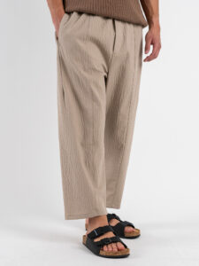 IMPERIAL Pantalone cropped con coulisse in vita PE6HJBC Beige (2)