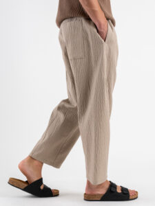 IMPERIAL Pantalone cropped con coulisse in vita PE6HJBC Beige (5)