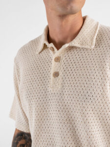 IMPERIAL Polo in maglia traforata T6407E408 Ecrù (1)