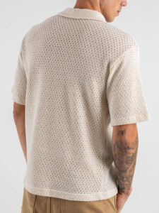 IMPERIAL Polo in maglia traforata T6407E408 Ecrù (3)
