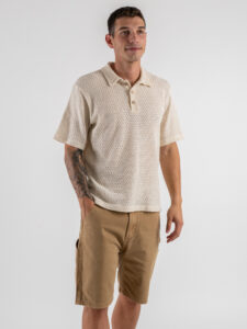 IMPERIAL Polo in maglia traforata T6407E408 Ecrù (4)