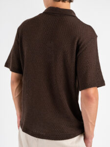 IMPERIAL Polo in maglia traforata T6407E408 Moro (1)