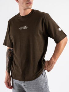 IMPERIAL T-shirt in cotone a girocollo con stampa sul retro T8588T02 Moro (1)