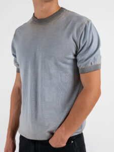 IMPERIAL T-shirt in maglia a girocollo effetto sfumato M6372490GM Fango (1)