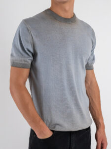 IMPERIAL T-shirt in maglia a girocollo effetto sfumato M6372490GM Fango (5)