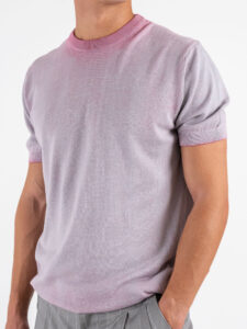 IMPERIAL T-shirt in maglia a girocollo effetto sfumato M6372490GM RosaGrigio (4)