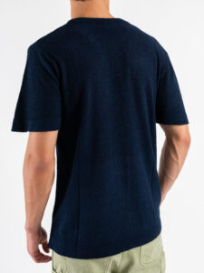 IMPERIAL T-shirt in maglia a girocollo effetto spugna M6372256GM Blu (1)