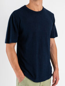IMPERIAL T-shirt in maglia a girocollo effetto spugna M6372256GM Blu (3)
