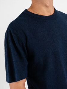IMPERIAL T-shirt in maglia a girocollo effetto spugna M6372256GM Blu (4)