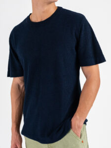 IMPERIAL T-shirt in maglia a girocollo effetto spugna M6372256GM Blu (5)