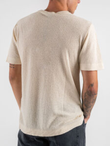 IMPERIAL T-shirt in maglia a girocollo effetto spugna M6372256GM Gesso (1)