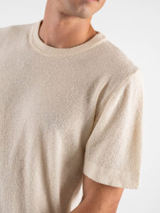 IMPERIAL T-shirt in maglia a girocollo effetto spugna M6372256GM Gesso (4)
