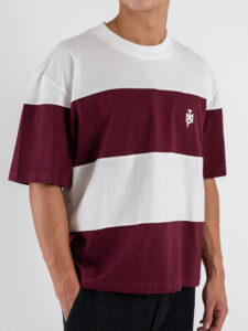 IMPERIAL T-shirt over a righe T8588T074 BiancoBordeaux (3)
