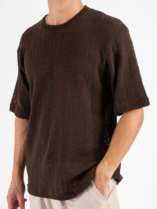 IMPERIAL T-shirt traforata T6407E409 Moro (4)